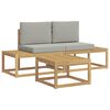 vidaXL Buiten bankenset 3 st Wit en Lichtgrijs Polyester
