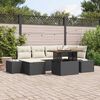 vidaXL Tuin Sofa Set met opslag 7 pcs Zwart Poly riet