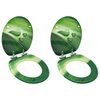 vidaXL Toiletbrillen met soft-close deksel 2 st waterdruppel MDF groen