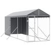 vidaXL Hondenkennel met dak 2x6x2,5 m gegalvaniseerd staal zilverkleur
