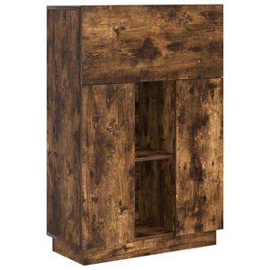 vidaXL Bureau Gerookt eiken 71,5 x 31,5 x 106,5 cm Bewerkt hout
