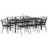 vidaXL Tuin Eetset 9 pcs Zwart poly rattan