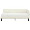 vidaXL Hoekbedframe met Matras met matras 2 pcs Crème Fluweel