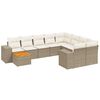 vidaXL 11-delige Tuinset met kussens poly rattan beige