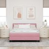 vidaXL LED Box Spring Bed met matras met LED Roze 160 x 200 cm Fluweel