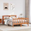 vidaXL Bedframe met hoofdbord massief grenenhout wasbruin 150x200 cm
