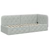 vidaXL Hoekbedframe met matras Lichtgrijs 80 x 200 cm Fluweel