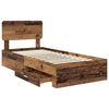 vidaXL Bedframe met hoofdeinde Oudhout 90 x 200 cm Bewerkt hout