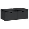 vidaXL 2-delige Loungeset met kussens poly rattan acacia zwart