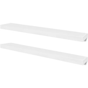 vidaXL Wandplanken MDF zwevend voor boeken/dvd wit 2 st