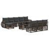 vidaXL Tuinbankenset 11 st Grijs en Donkergrijs poly rattan