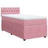 vidaXL Boxspring met matras fluweel roze 90x200 cm