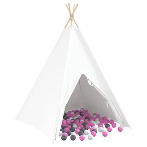 vidaXL Teepee Tent Wit 120 x 120 x 150 cm Stof en Kunststof