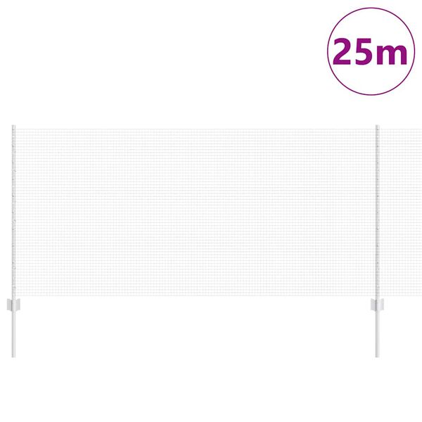 vidaXL Hek met Paal Zilver 1 x 25 m Staal