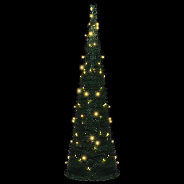 vidaXL Kerstboom with LED String Lights Groen 150 x 150 cm PVC