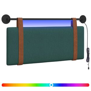 vidaXL Hangend hoofdbord Met LED-verlichting Donkergroen Antiek PU