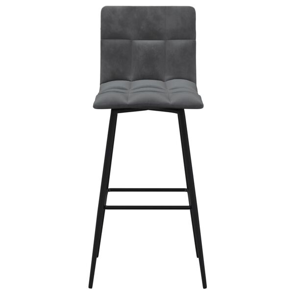 vidaXL Barkruk fluweel donkergrijs