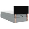vidaXL Ottoman bed met matras en LED's 90x190cm stof lichtgrijs
