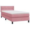 vidaXL Boxspring met matras fluweel roze 100x210 cm