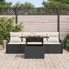 vidaXL Tuin Sofa Set met opslag 5 pcs Zwart Poly riet