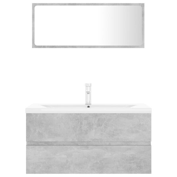 vidaXL Badkamermeubelset spaanplaat betongrijs