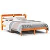 vidaXL Bedframe met hoofdbord massief grenenhout wasbruin 120x200 cm