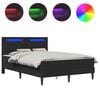 vidaXL Bedframe met LED-stripverlichting Zwart 160 x 200 cm Kunstleer