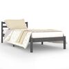 vidaXL Bedframe massief grenenhout grijs 90x200 cm