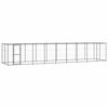 vidaXL Hondenkennel met dak 21,78 m&sup2; staal