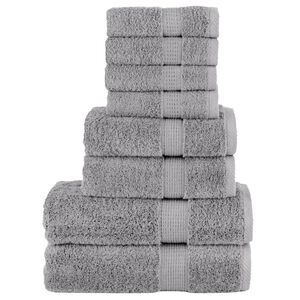 vidaXL 8-delige Handdoekenset SOLUND 600 g/m&sup2; grijs