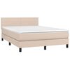 vidaXL Boxspring met matras en LED kunstleer cappuccinokleur 140x190cm