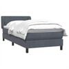 vidaXL Boxspring met matras fluweel donkergrijs 80x220 cm