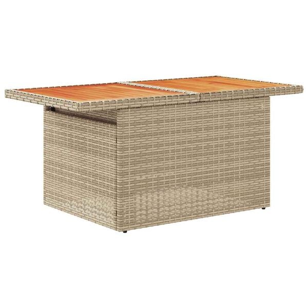 vidaXL 5-delige Loungeset met kussens poly rattan beige