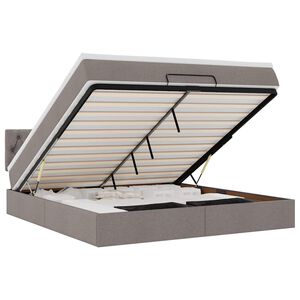 vidaXL Ottoman bed met matras en LED's 160x200cm stof taupe