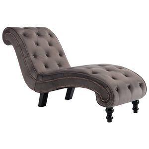 vidaXL Chaise longue fluweel grijs