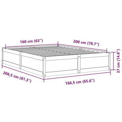 vidaXL Bedframe massief grenenhout 160x200 cm