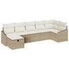 vidaXL Bankstel 7 st poly rattan