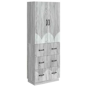 vidaXL Kastenset 2 pcs Grijs Sonoma 66 x 34,5 x 87 cm Bewerkt hout