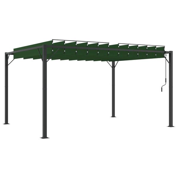 vidaXL Gazebo met luifeldak Groen 3 x 4 x 2,14 m Stof en Aluminium