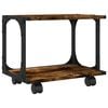 vidaXL Printerkastje 2-laags 41x28x33,5 cm bewerkt hout gerookt eiken