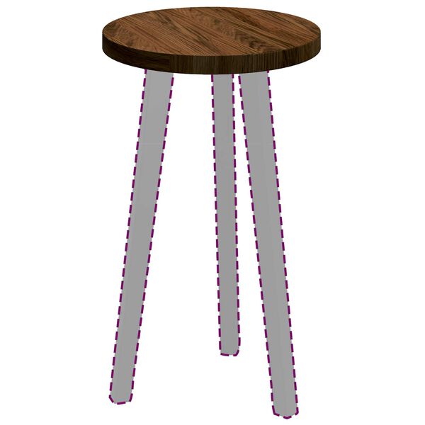 vidaXL Tafelblad Donkerbruin &Oslash; 30 x 2,5 cm Massief Eikenhout