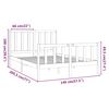 vidaXL Bedframe zonder matras massief grenenhout wit 140x190 cm