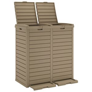 vidaXL Vuilnisbak voor buiten 78x41x86 cm polypropeen lichtbruin