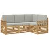 vidaXL Buiten bankenset 4 pcs Wit en Lichtgrijs 187,5 x 128,5 x 73 cm