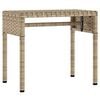 vidaXL Ligbed met luifel en tafel poly rattan beige