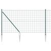 vidaXL Euro-hek met grondpennen 10 x 1 m PVC-Coated Staal Groen Mesh