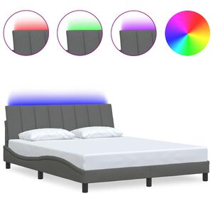 vidaXL Bedframe zonder matras "Hanko" stof donkergrijs 160x200 cm