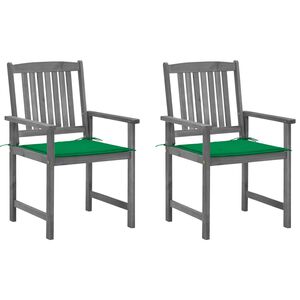 vidaXL Tuinstoelen 2 st met kussens massief acaciahout grijs