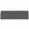 vidaXL Boxspring met matras stof donkergrijs 90x200 cm
