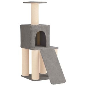 vidaXL Kattenboom met sisal krabpalen Lichtgrijs 146 cm